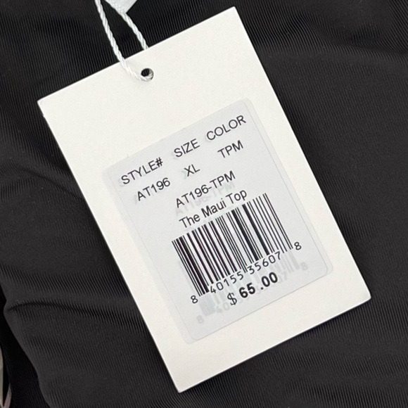 Andie Swim Faherty Women's The Maui Bikini Top Size XL Black Tropical Palm Print - Picture 9 of 9